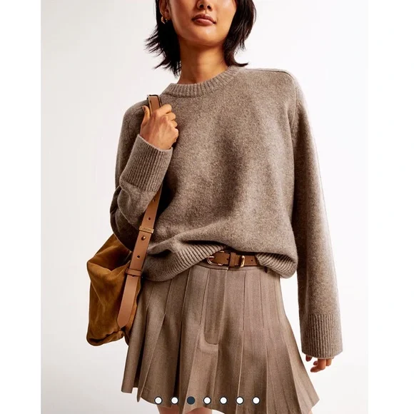 Abercrombie & Fitch Taupe Madeline Crew Sweater - Picture 6 of 14